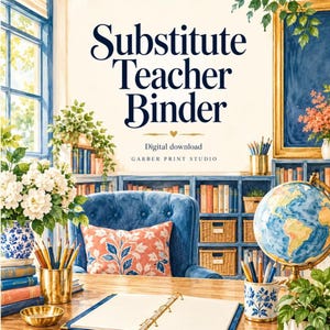 Substitute Teacher Binder and Notes, Classroom Handoff Forms, Fillable Printable PDF