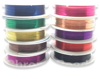 Copper Craft Wire reel: for wirework beading wrapping jewellery making, choice of thicknesses and colours