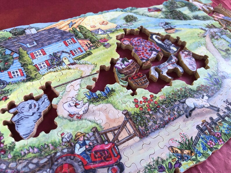 Country Living a 200 Piece BAMBOOZLE PUZZLE With 14 Figurals Etsy
