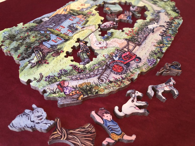 Country Living a 200 piece BAMBOOZLE PUZZLE with 14 figurals | Etsy