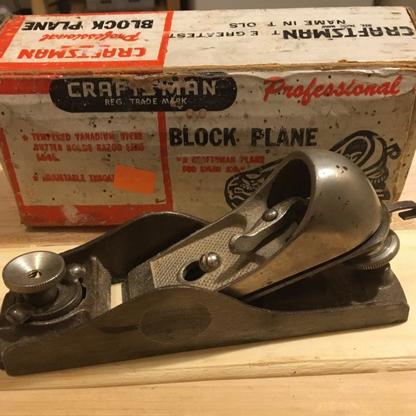 Vintage Craftsman Block Plane With Box 1950s Woodworking Tool