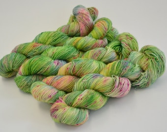 Hand dyed yarn pick your base - Meadow - sw merino cashmere nylon fingering dk worsted