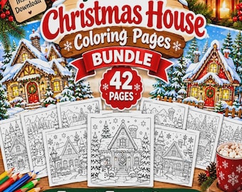 christmas coloring pages printable, 42 Winter Cottage Designs
