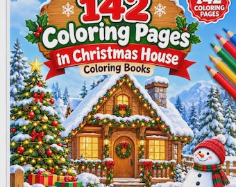 Christmas Coloring Books for Cozy Winter Days, 142 House Pages, Seasonal Creative Gift