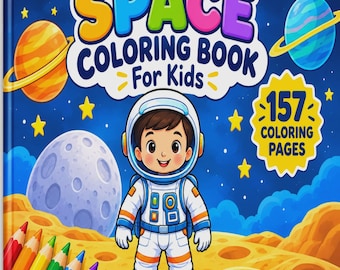 Space Coloring Book with Astronaut Art, Kids Books, 157 Pages to Color