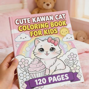 cat coloring book
coloring for kids
white cat pages
kawaii cat book
kitten coloring
kids activity book
cute cat artwork
screen free play
creative kids gift
feline coloring
120 page book
quiet time activity
cat lover gift