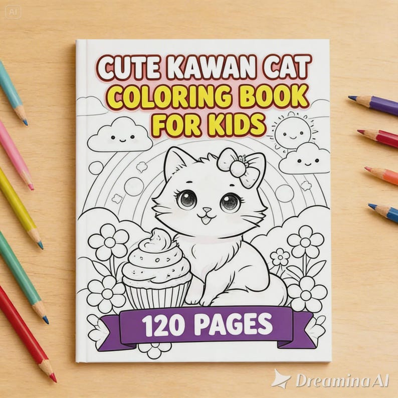 cat coloring book
coloring for kids
white cat pages
kawaii cat book
kitten coloring
kids activity book
cute cat artwork
screen free play
creative kids gift
feline coloring
120 page book
quiet time activity
cat lover gift