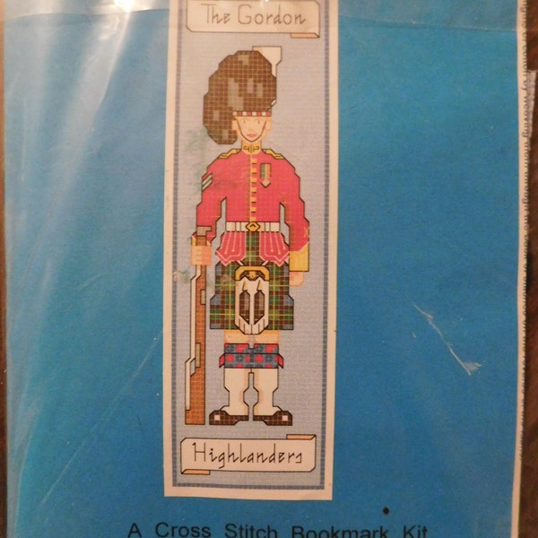 Cross Stitch Bookmark Kit, The Gordon, Size 2.5" X 7" , Middlemarch Designs