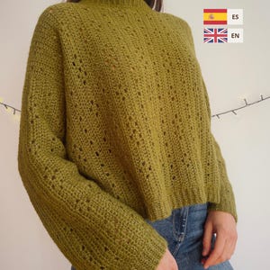 Garden Sweater Crochet Pattern (English/Spanish) - Made-To-Measure - Step-by-step tutorial with photos