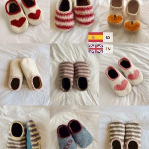 SoftFelt Slippers Crochet Pattern (English/Spanish) - Christmas Gift Ideas - Valentines Day - Halloween - Tutorial with photos & videos