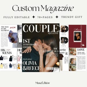 Sjabloon voor een liefdesmagazine voor stellen op Canva, jubileumcadeau voor vriend/vriendin, bewerkbaar liefdesmagazine, herinneringsboek voor jullie relatie