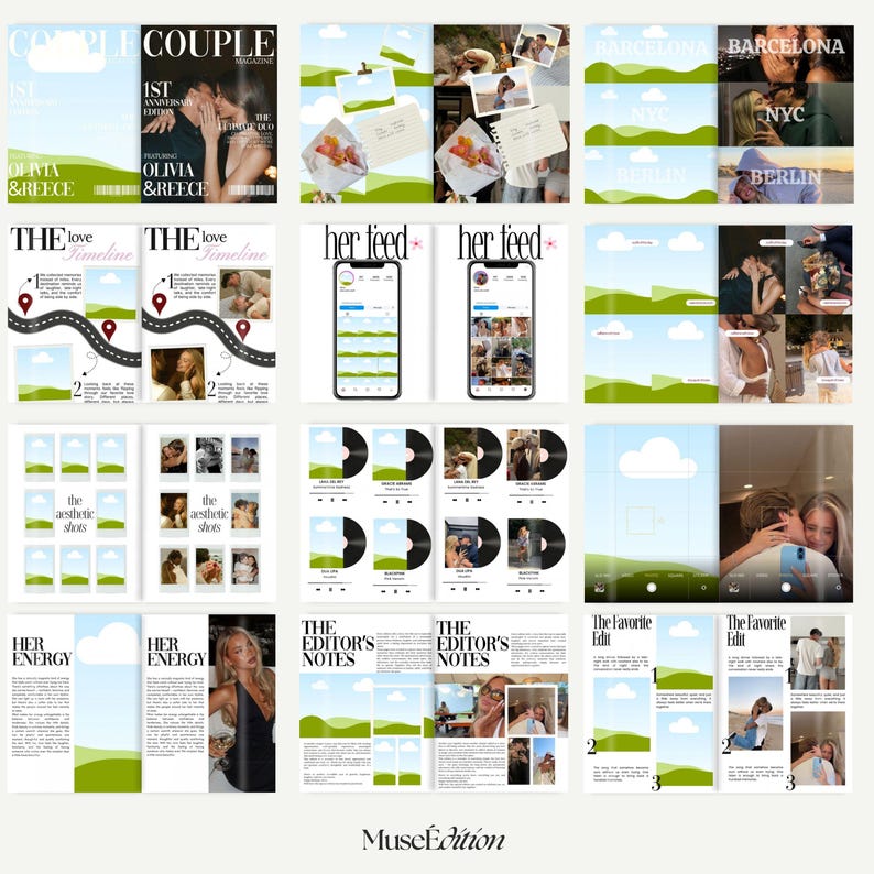 Magazine Customization Personalized Magazine Cover, Custom Couple Gift, Editable Canva ...