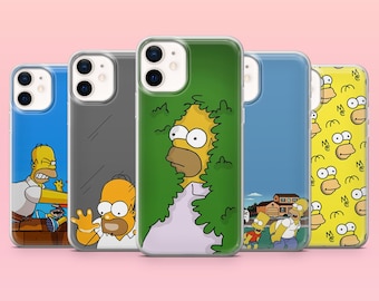 Roligt Simpsons-telefonskal Homer för iPhone 18Pro, 17, 16, 16Pro, 15, 14, 13, 12, Samsung S26, S25, S24, A17, A57, Pixel 11, 10Pro, 9