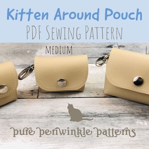 Kitten Around Pouch PDF, Fichier numérique PDF, Patron téléchargeable à coudre, Étui pour écouteurs sans fil, Porte-écouteurs