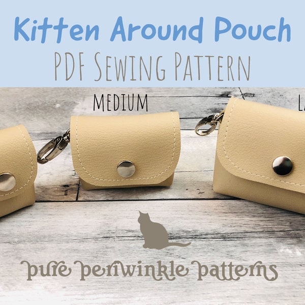 Kitten Around Pouch PDF, Digital File PDF, Downloadable Pattern to Sew, Wireless Earbud Case, Earbud Holder