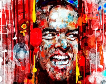 Det lysande trycket, konstgiclée av författaren, Jack Torrance Overlook Hotel-bild, skräckfilmsgåva, filmiskt expressionistiskt konstverk
