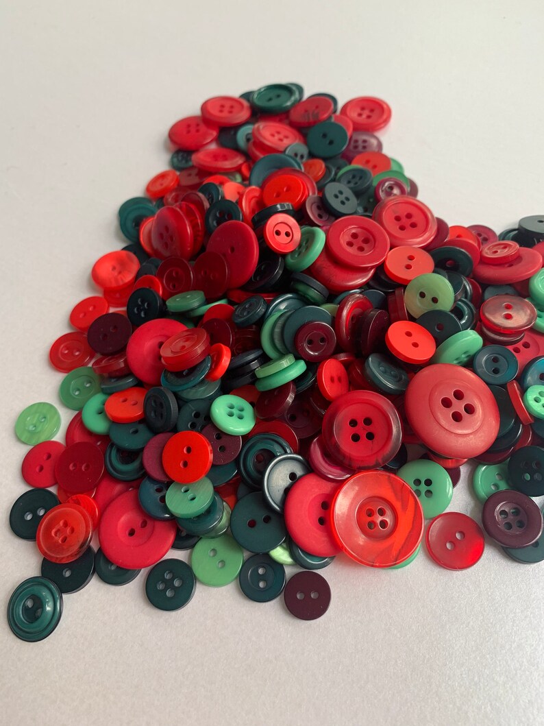 50g Assorted 'Christmas' Button Mix / Bulk Buttons / Etsy