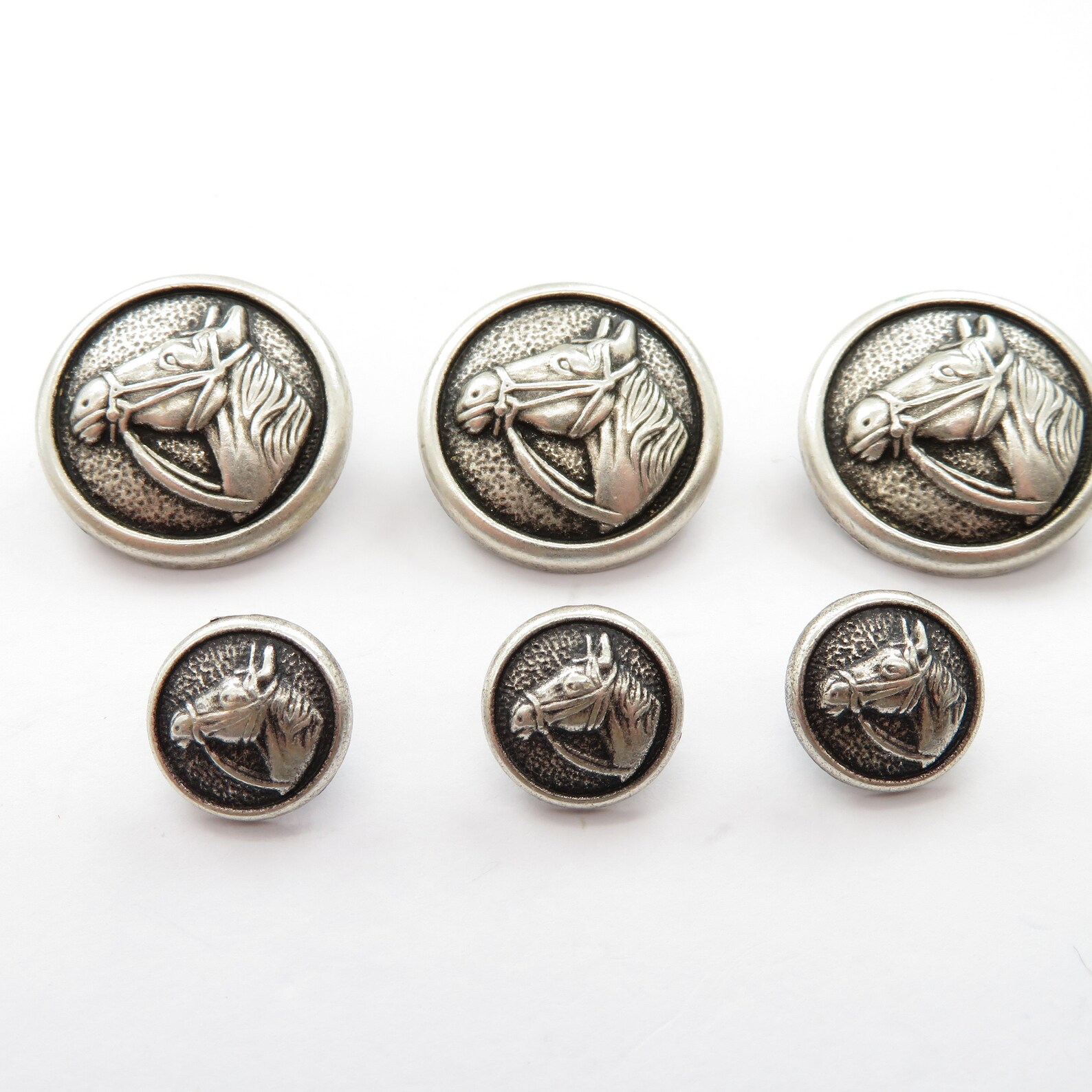 Horse Head Metal Buttons 2 Sizes Available 13mm x 523mm x Etsy