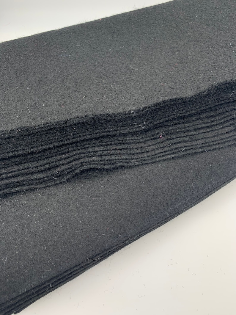 Black 12-30/% Wool Blend Felt