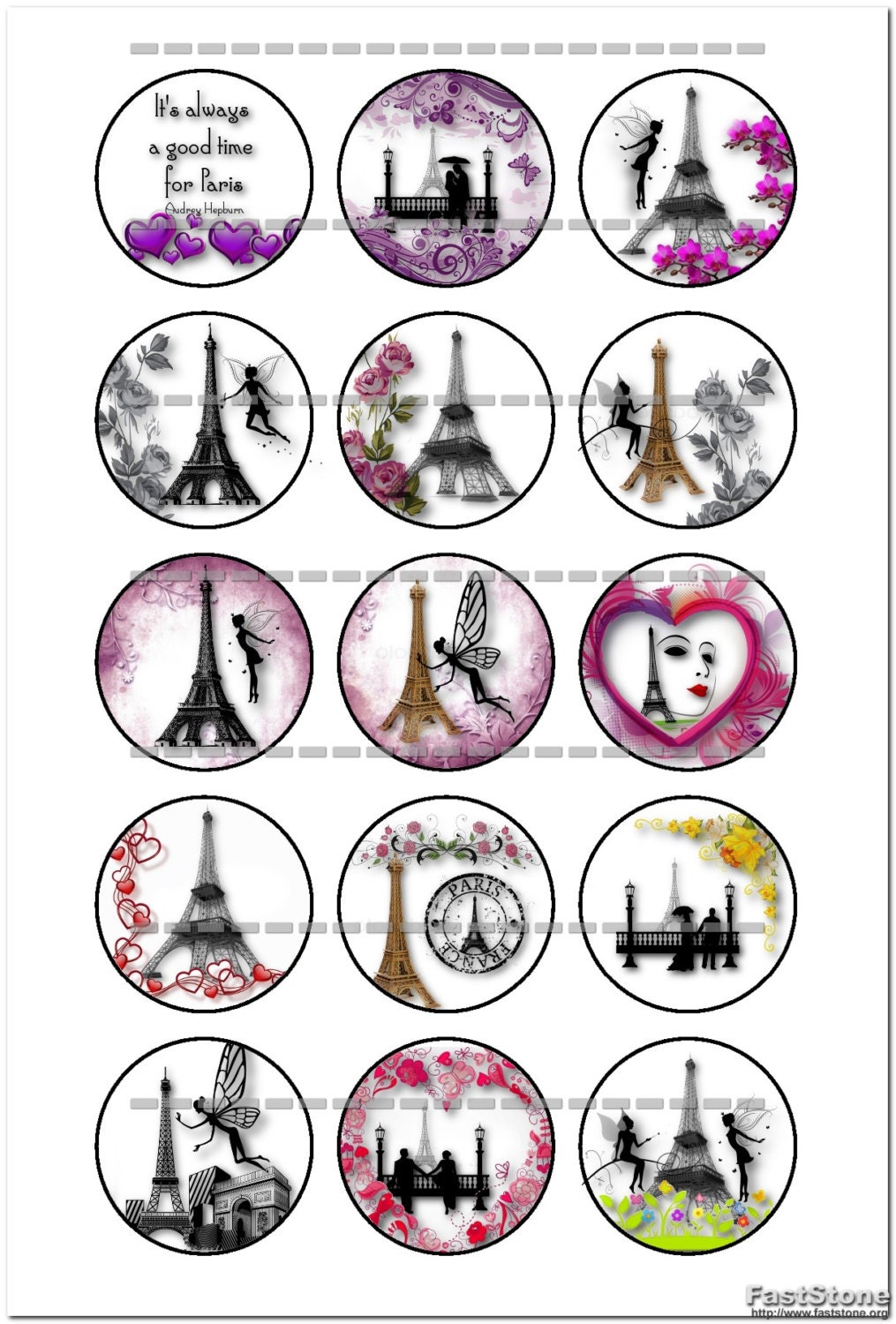 3D Paris Eiffel Tower & Fairy Elf Silhouette Love Artwork | Etsy