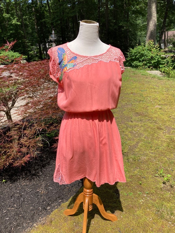 Vintage Pink Parrot Bay Trading Dress Tiki Sundre… - image 2