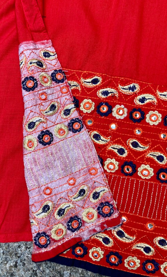Cherry Red Applique Kurta Set main image 0