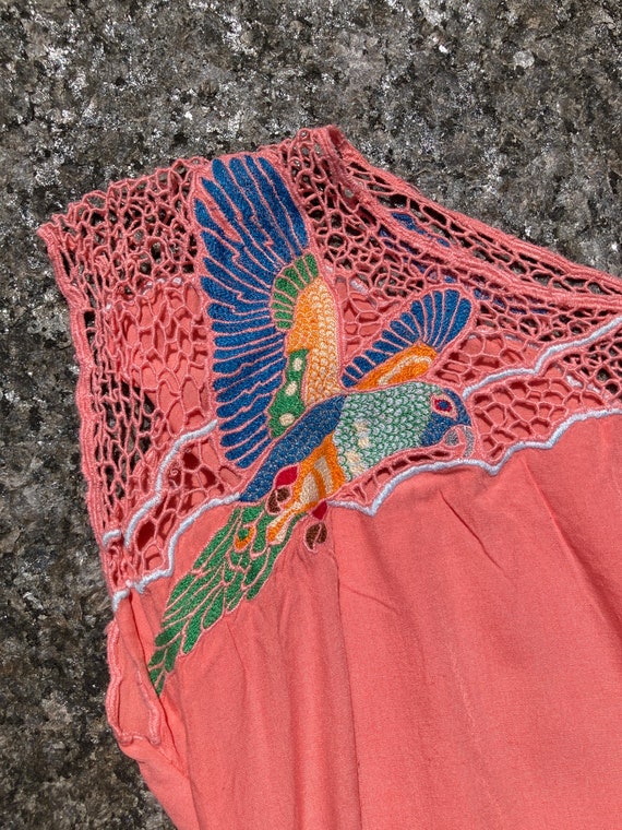 Vintage Pink Parrot Bay Trading Dress Tiki Sundre… - image 1