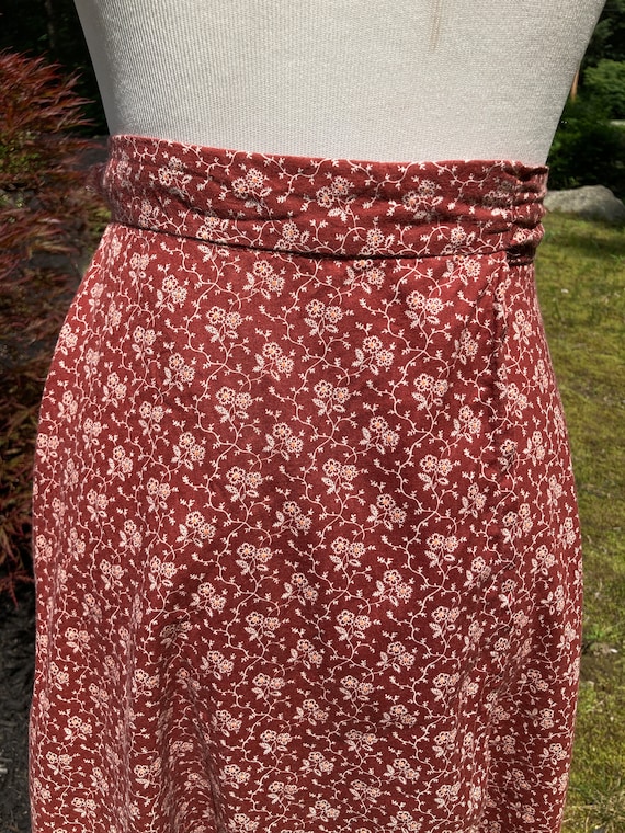 Barney Floral Print Midi Skirt Rust main image 0