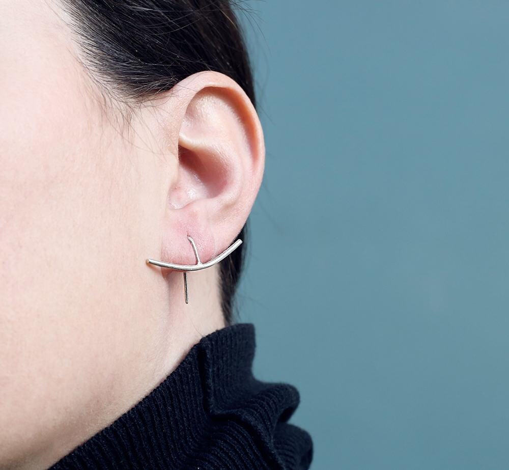 Lucy Hoop Earrings in Silver main image 1