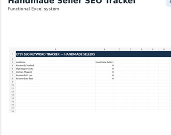 Handmade Seller SEO Tracker Spreadsheet