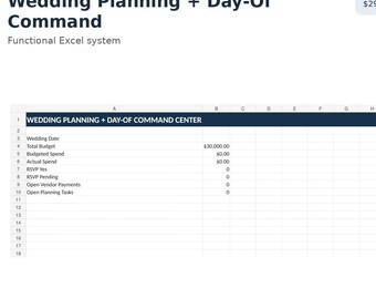 Wedding Planning & Day-Of Command Spreadsheet