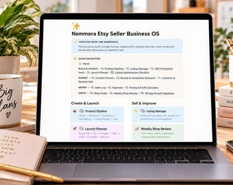 Etsy Seller Business Planner Notion Template, Listing Manager, SEO Tracker and Profit Calculator
