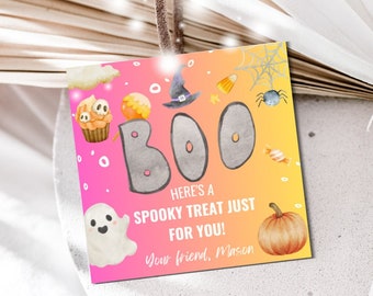 Editable Halloween Favor Tags BOO Gift Tags Halloween Treat Tags Favor Tags Birthday Party Customized Download Printable