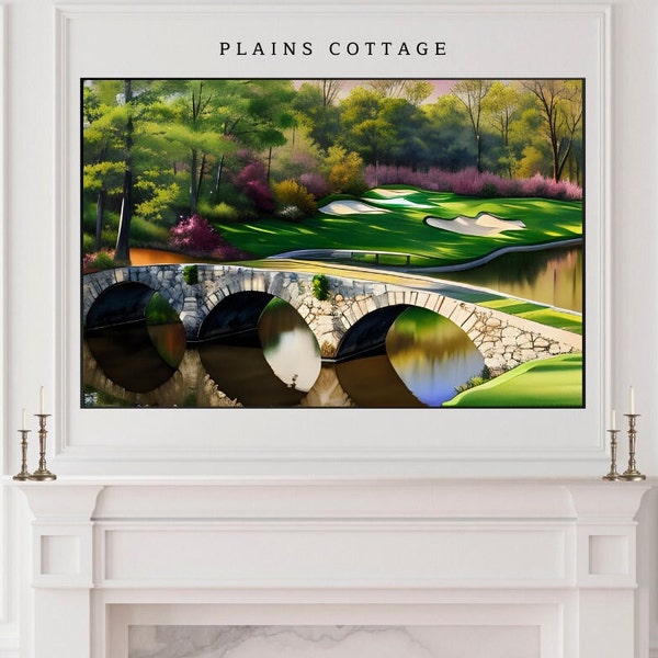 Augusta Frame TV Art, Amen Bridge Golf Masters TV Wall Art Printable or Digital, Golfing Augusta Georgia Golf Club for Samsung TV Frame Art