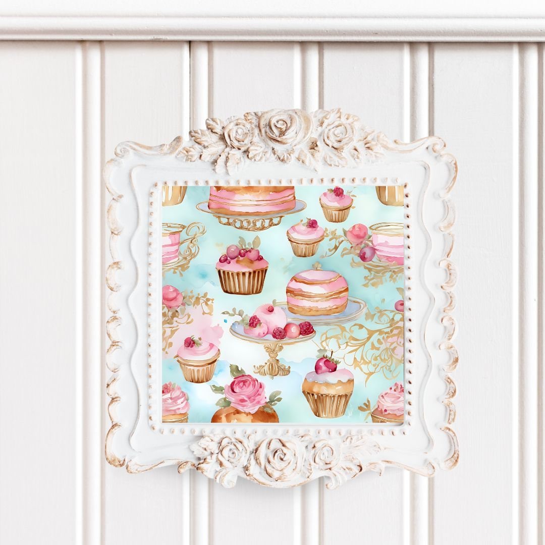 Pink Kitchen Wall Art PRINTABLE, Bakery Wall Art, Pink Kitchen Decor