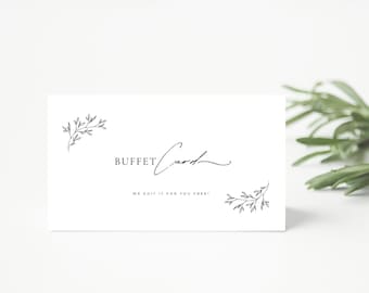 Custom Minimalist Buffet Card Template Custom Food Label Modern Wedding Buffet Printable Editable Text Printable
