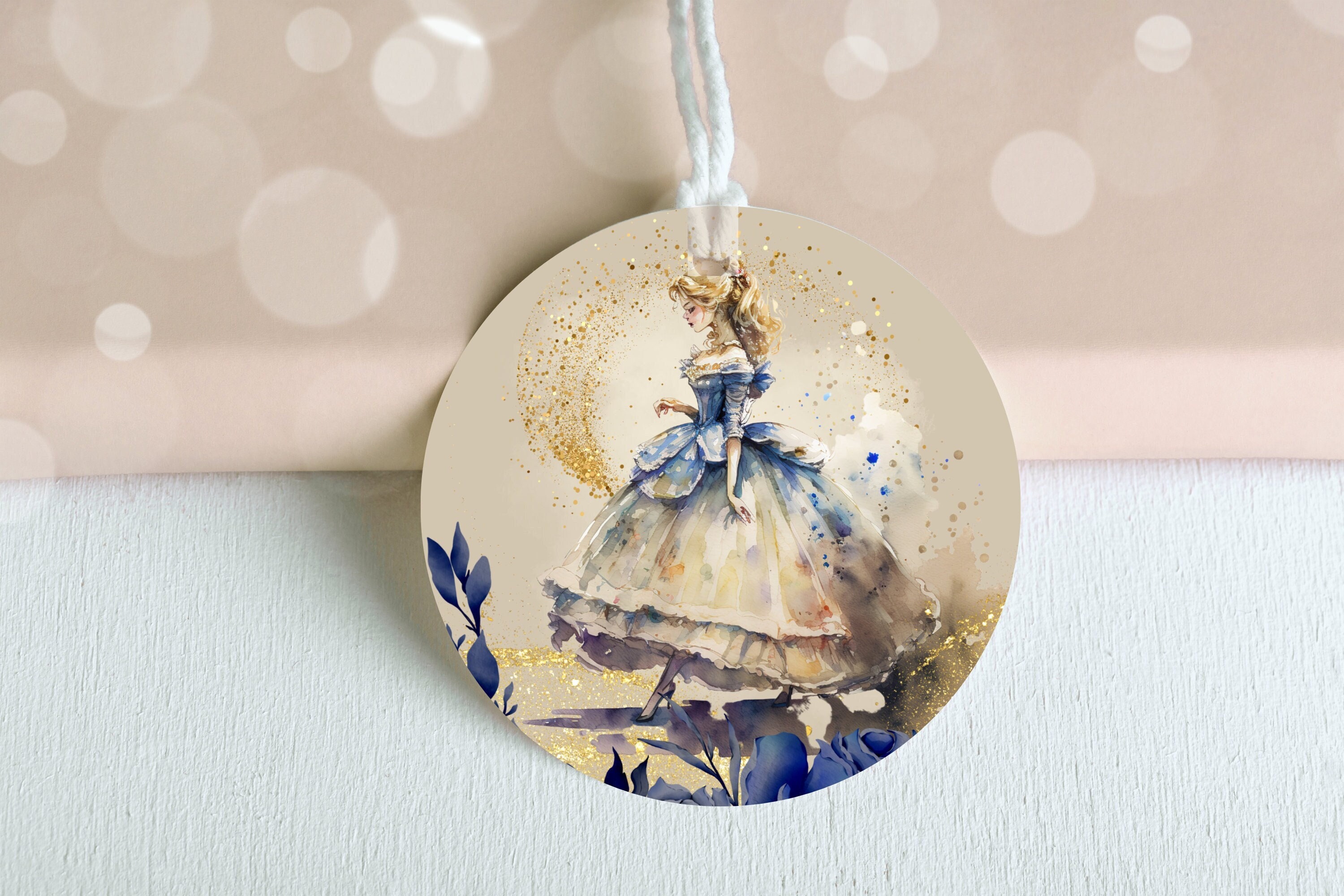 Favor Tags Cinderella Teen Princess Labels Round Sticker Cinderella Birthday Decor Tea Party Digital PRINTABLE
