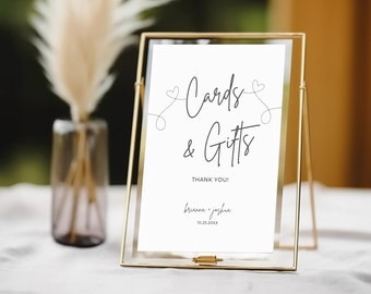 Custom Cards and Gifts Sign Printable Minimalist Wedding Cards Gifts Sign, Personalized 8x10 Wedding Sign Printable DIY
