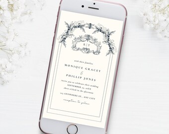Vineyard Wedding Text Invitation, Wine Country Wedding Invite Vineyard Wedding Wine Country Wedding Digital Evite Instant Download