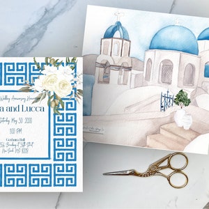 PRINTABLE INVITATION-Greek Invitation. Greek Bridal Shower Invitation. Greek Party. Santorini Theme Party. Olive Invite. Digital Invite
