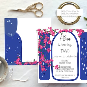 Santorini Birthday Invitation. Santorini Bridal Shower Invitation. Greek Party. Greek Theme Party. Greek Invite. Digital Invite