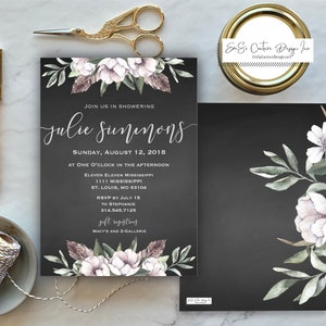Printable Anemone Bridal Shower Invitation. Birthday. Wedding. Baby Shower Invitation. Anemone Invite. Floral Invite