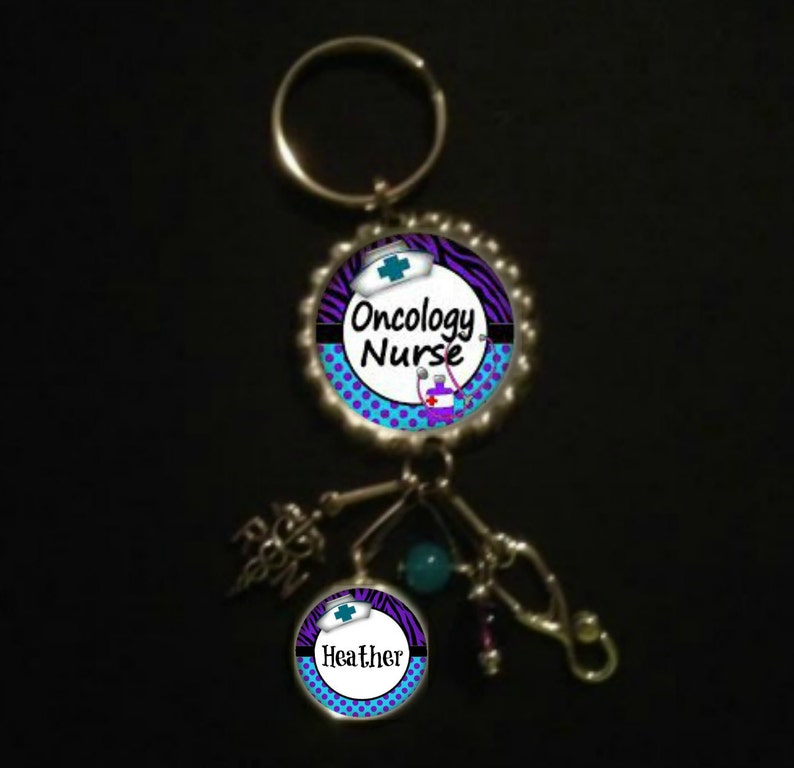 Personalized Oncology Nurse Keychain nursing gift nurse Etsy
