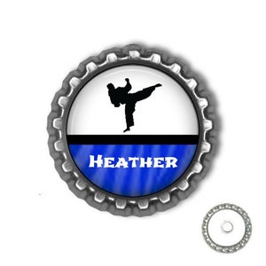 1  Personalized Martial Arts bottlecap magnet, Refrigerator Magnet Locker Magnet karate class gift class gifts tai kwon do locker magnet
