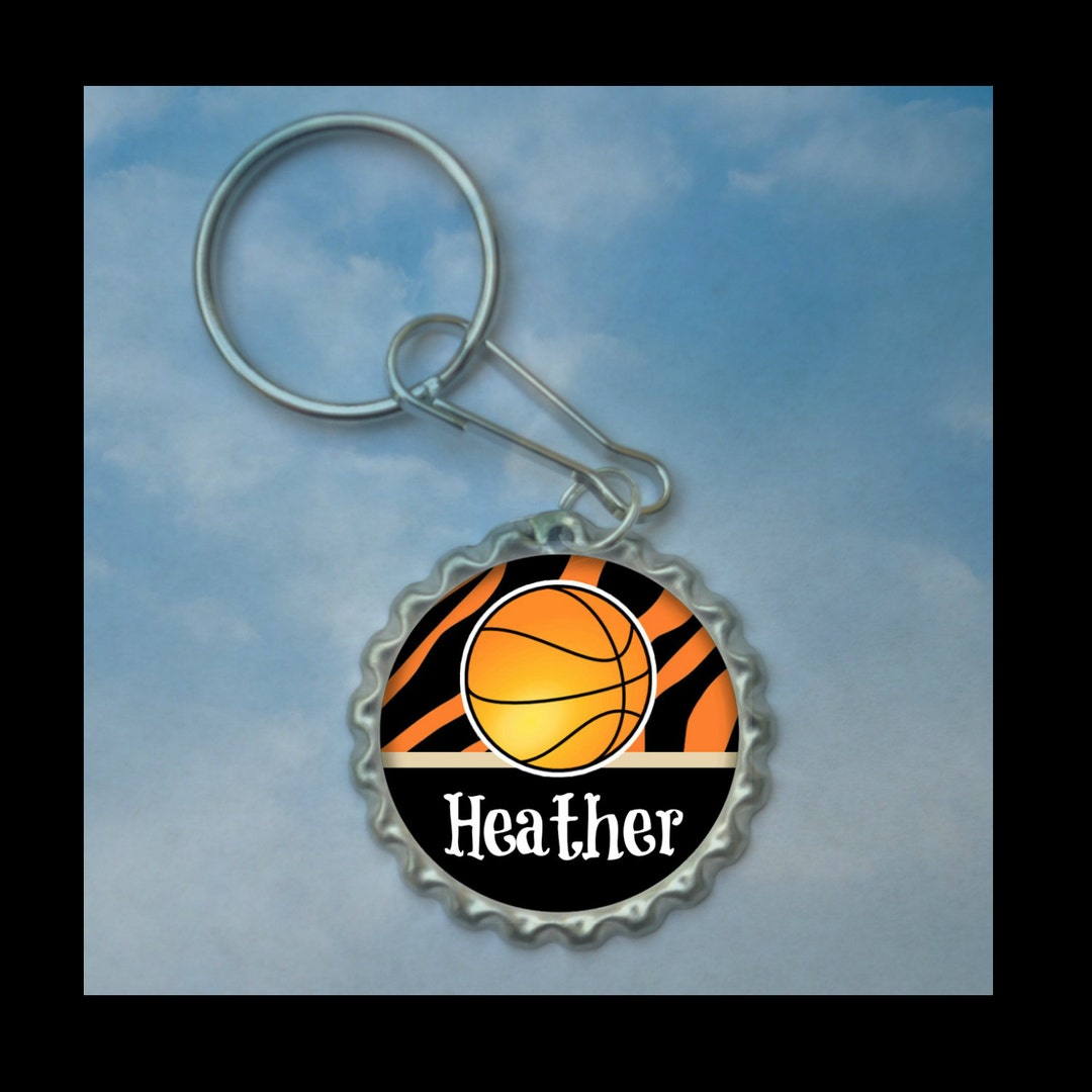Personalized Basketball Bottlecap Keychain-- Basketball Mom, Basketball ...