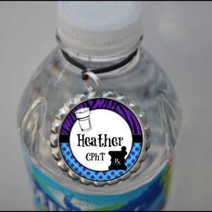 Personalized Martial Arts Water Bottle Tag Male or Female gym water bottle PLAIN or GLITTER coach water bottle drink tag bottle label karate