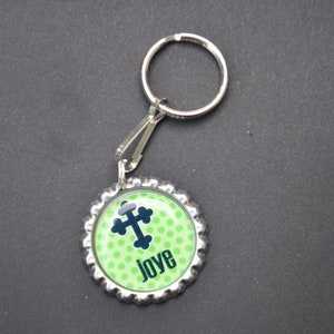 Personalized cross bottlecap keychain cross keychain, sunday school class gift, sunday school teacher gift image 2