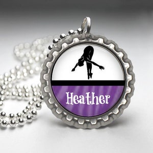 1 Personalized Purple Dive Bottlecap Necklace, 15 COLORS, GLITTER or Plain, dive team gifts, diver gift, gifts, diving, dive necklace