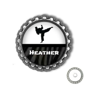 1  Personalized Martial Arts bottlecap magnet, Refrigerator Magnet Locker Magnet karate class gift class gifts tai kwon do locker magnet