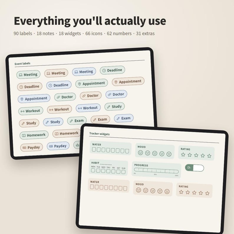 2027 Digital Planner + Stickers Bundle, Hyperlinked Goodnotes Planner ...